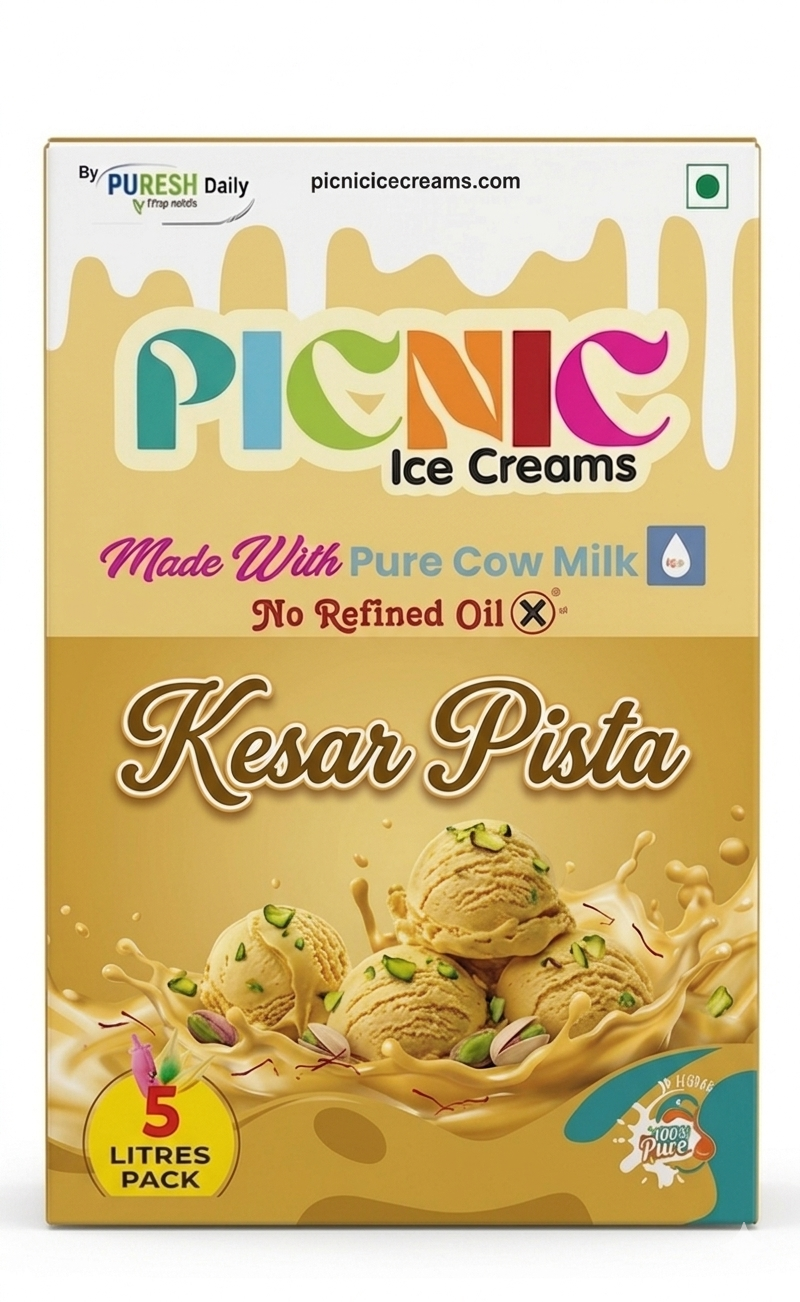 Classic Kesar Pista Ice cream - 5L Pack