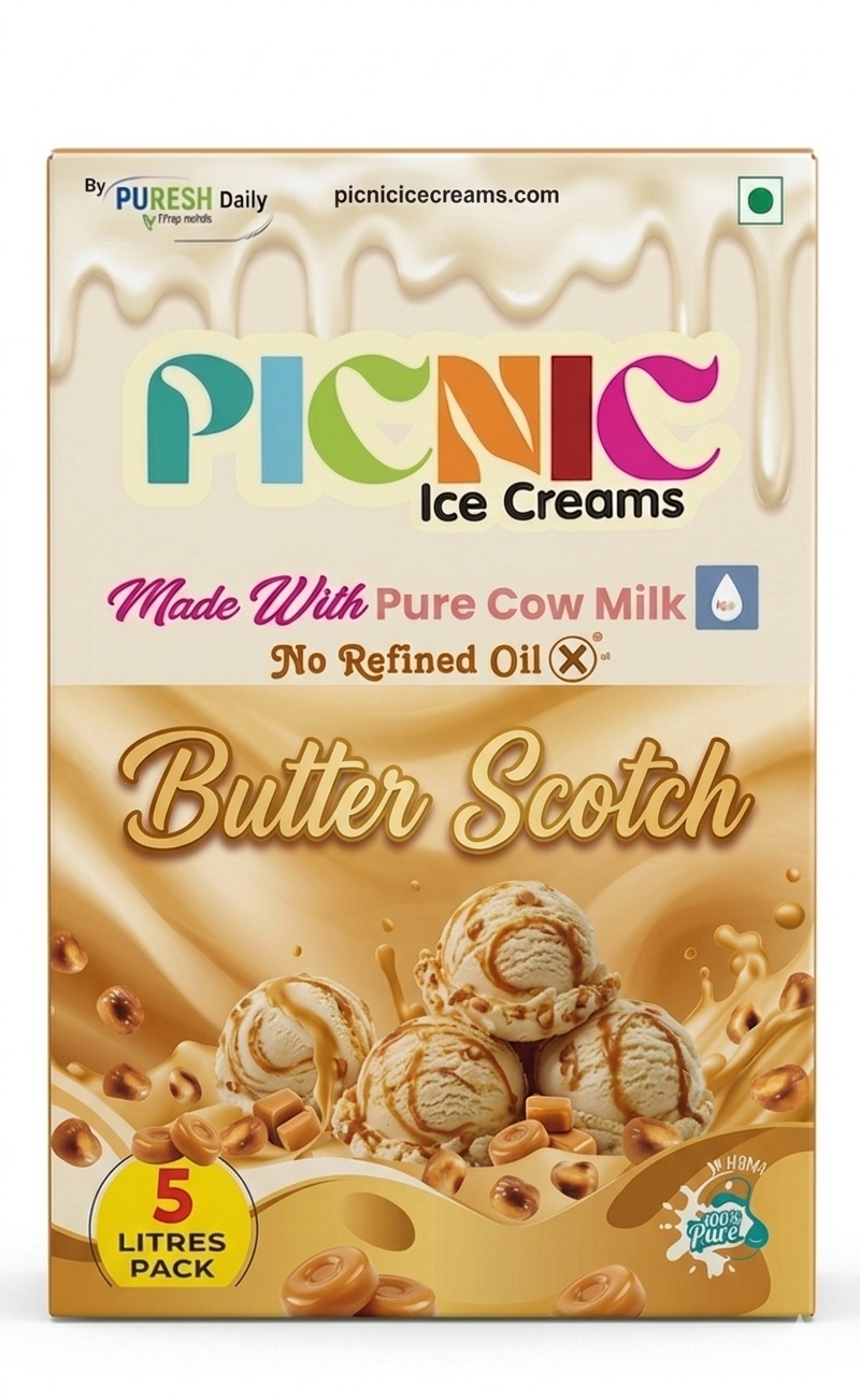 Premium Butterscotch Ice cream - 5L Pack