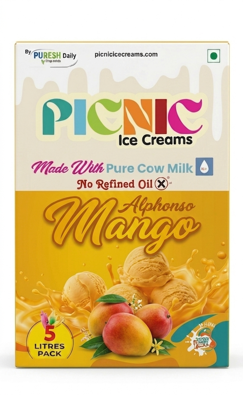 Premium Alphonso Mango Ice cream - 5L Pack
