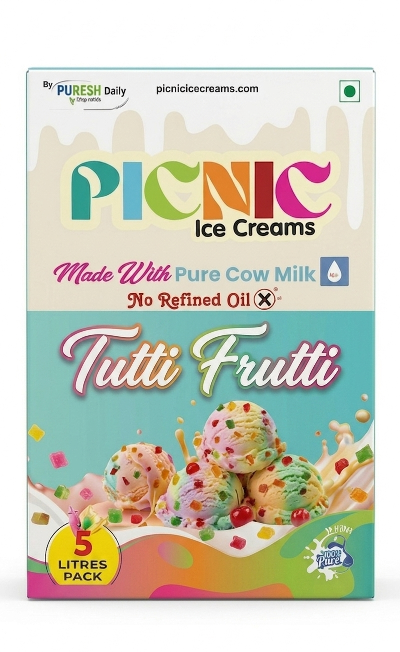 Premium Tutti Frutti Ice cream - 5L Pack