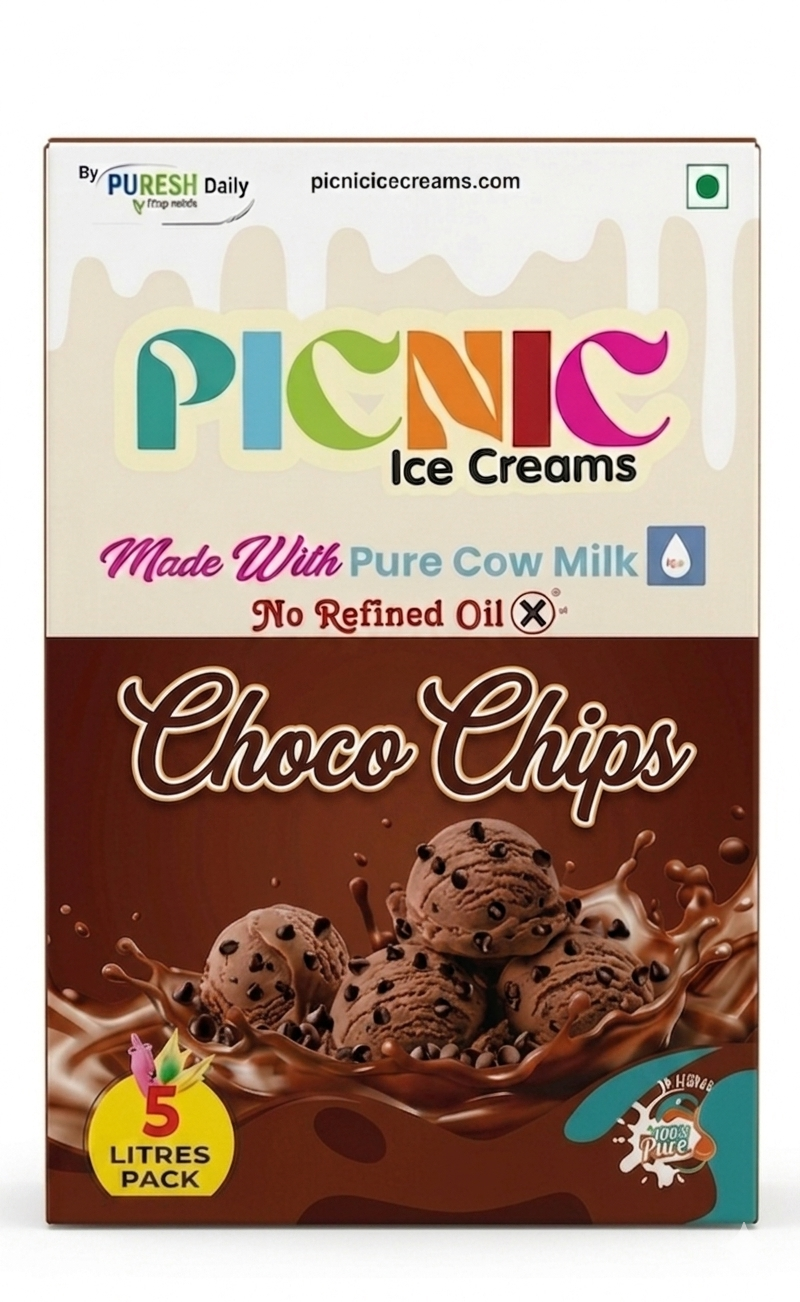 Premium Chocolate with Choco chips Ice cream - 5L Pack