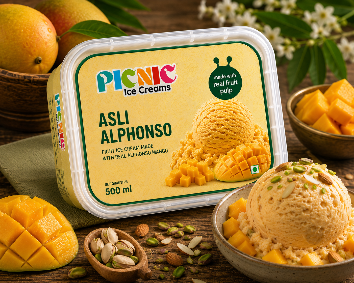 Luxury Asli alphonso Ice cream - 500ml Tub