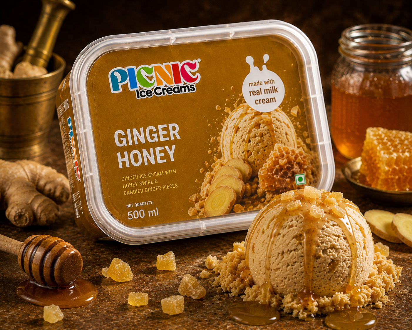 Exotic Ginger honey Ice cream - 500ml Tub