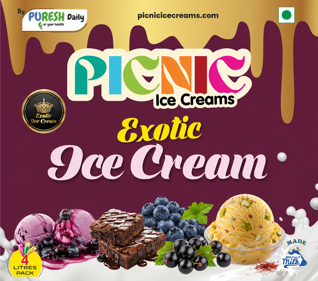 Exotic Ginger honey Ice cream - 4L Pack